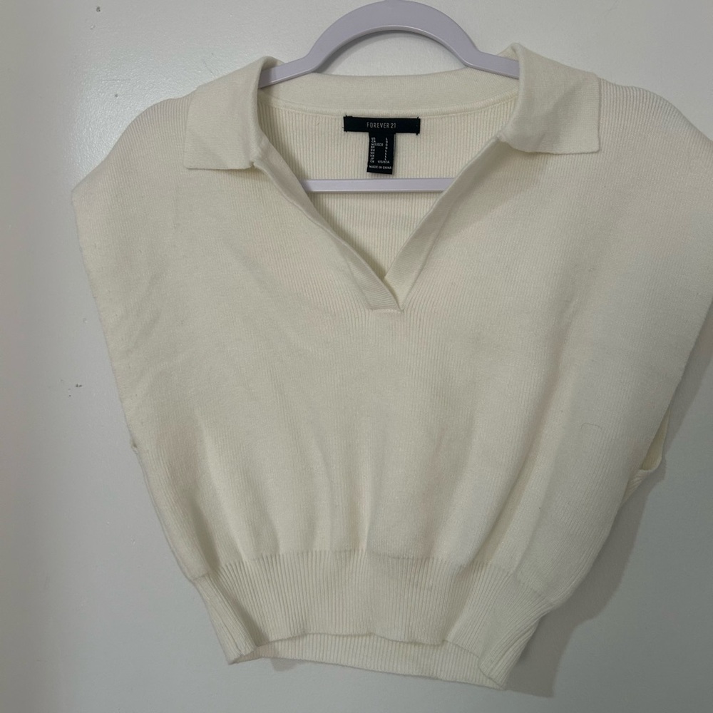 Forever 21‎ Cream Collared Blouse